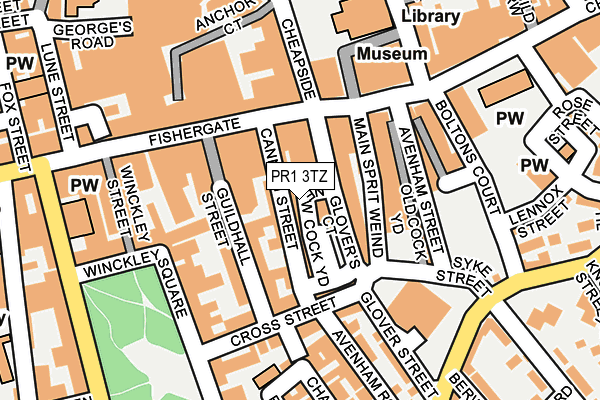 PR1 3TZ map - OS OpenMap – Local (Ordnance Survey) PR1 3TZ map - OS OpenMap – Local (Ordnance Survey)