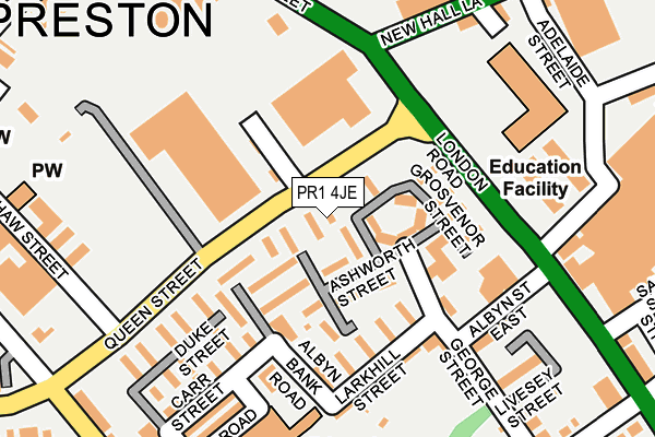 PR1 4JE map - OS OpenMap – Local (Ordnance Survey) PR1 4JE map - OS OpenMap – Local (Ordnance Survey)