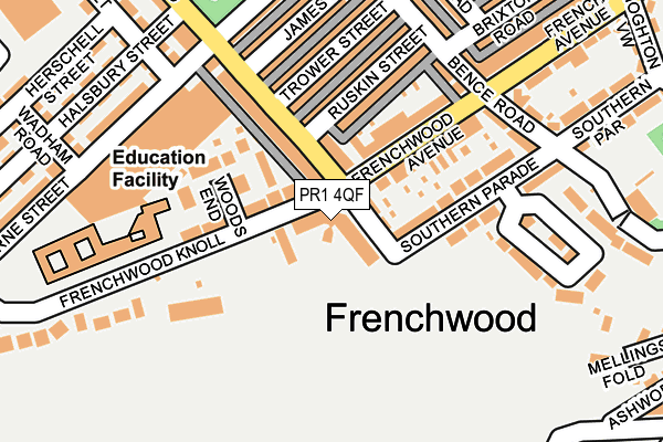 PR1 4QF map - OS OpenMap – Local (Ordnance Survey) PR1 4QF map - OS OpenMap – Local (Ordnance Survey)