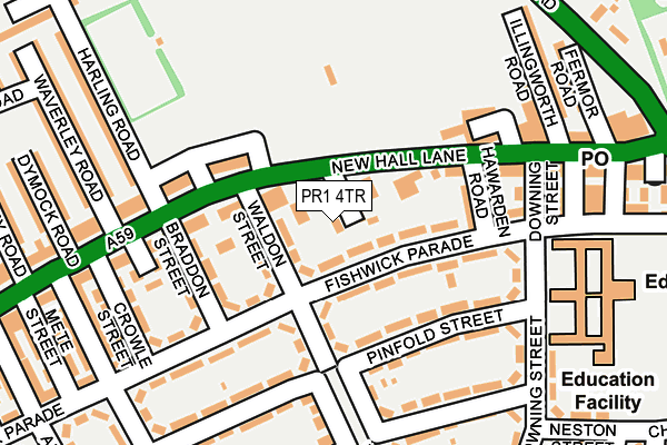 PR1 4TR map - OS OpenMap – Local (Ordnance Survey) PR1 4TR map - OS OpenMap – Local (Ordnance Survey)