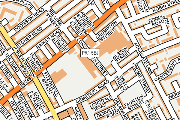 PR1 5EJ map - OS OpenMap – Local (Ordnance Survey) PR1 5EJ map - OS OpenMap – Local (Ordnance Survey)