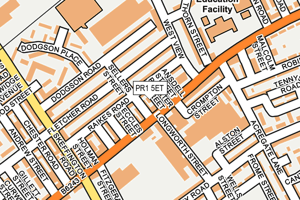 PR1 5ET map - OS OpenMap – Local (Ordnance Survey) PR1 5ET map - OS OpenMap – Local (Ordnance Survey)