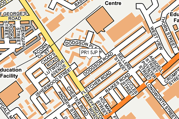 PR1 5JP map - OS OpenMap – Local (Ordnance Survey) PR1 5JP map - OS OpenMap – Local (Ordnance Survey)