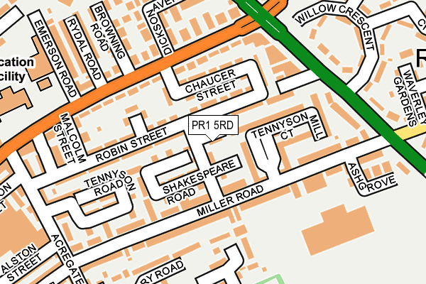 PR1 5RD map - OS OpenMap – Local (Ordnance Survey) PR1 5RD map - OS OpenMap – Local (Ordnance Survey)