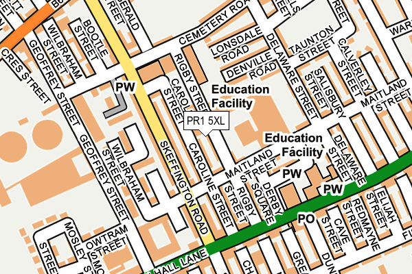 PR1 5XL map - OS OpenMap – Local (Ordnance Survey) PR1 5XL map - OS OpenMap – Local (Ordnance Survey)