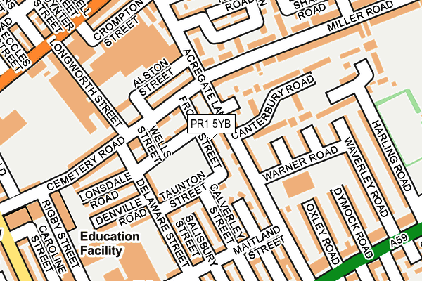 PR1 5YB map - OS OpenMap – Local (Ordnance Survey) PR1 5YB map - OS OpenMap – Local (Ordnance Survey)