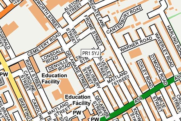 PR1 5YJ map - OS OpenMap – Local (Ordnance Survey) PR1 5YJ map - OS OpenMap – Local (Ordnance Survey)