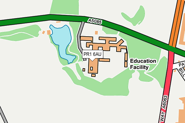PR1 6AU map - OS OpenMap – Local (Ordnance Survey) PR1 6AU map - OS OpenMap – Local (Ordnance Survey)