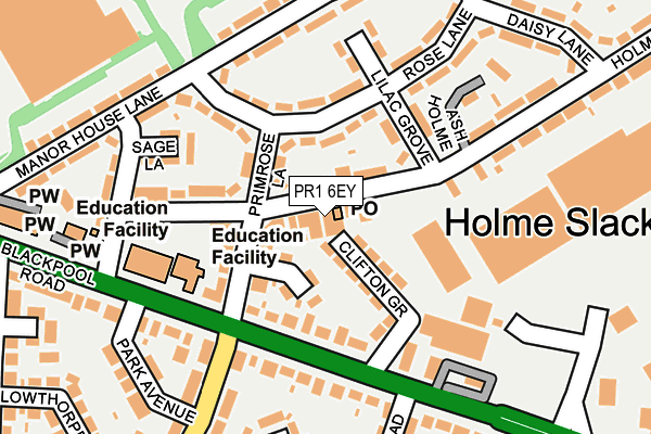 PR1 6EY map - OS OpenMap – Local (Ordnance Survey) PR1 6EY map - OS OpenMap – Local (Ordnance Survey)