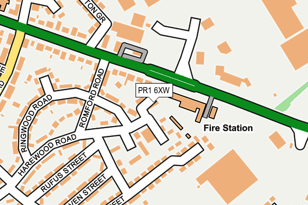 PR1 6XW map - OS OpenMap – Local (Ordnance Survey) PR1 6XW map - OS OpenMap – Local (Ordnance Survey)