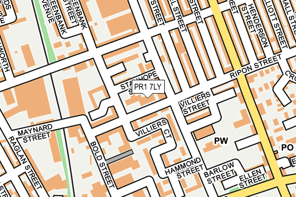 PR1 7LY map - OS OpenMap – Local (Ordnance Survey) PR1 7LY map - OS OpenMap – Local (Ordnance Survey)
