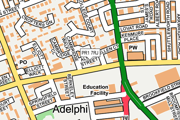 PR1 7RJ map - OS OpenMap – Local (Ordnance Survey) PR1 7RJ map - OS OpenMap – Local (Ordnance Survey)
