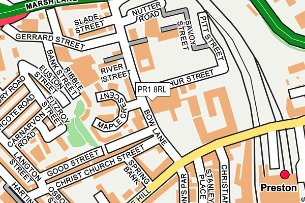PR1 8RL map - OS OpenMap – Local (Ordnance Survey) PR1 8RL map - OS OpenMap – Local (Ordnance Survey)