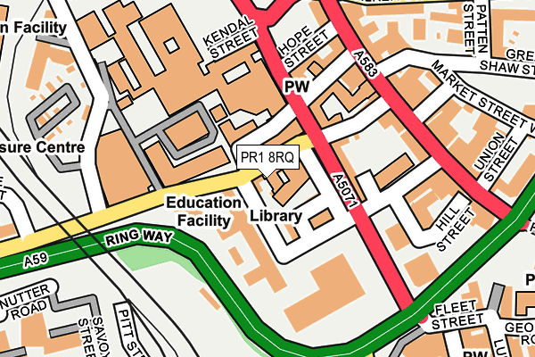 PR1 8RQ map - OS OpenMap – Local (Ordnance Survey) PR1 8RQ map - OS OpenMap – Local (Ordnance Survey)