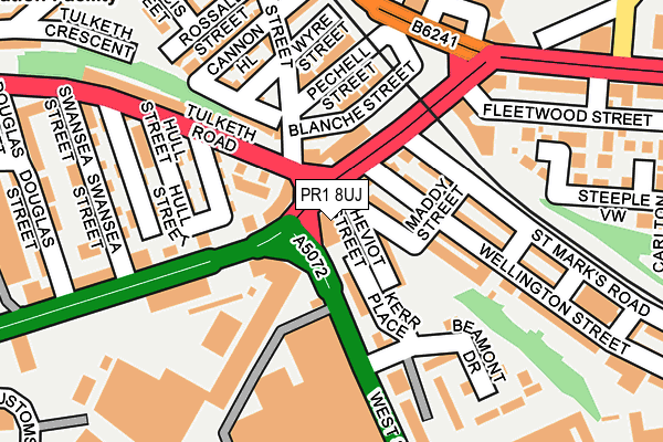 PR1 8UJ map - OS OpenMap – Local (Ordnance Survey) PR1 8UJ map - OS OpenMap – Local (Ordnance Survey)