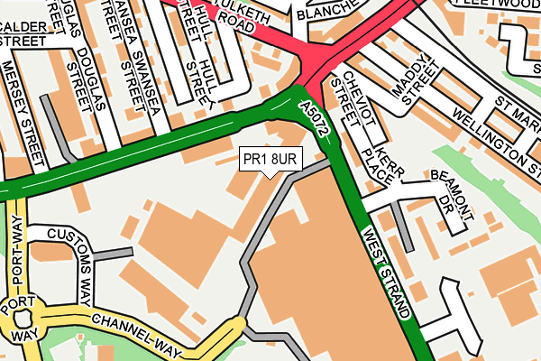 PR1 8UR map - OS OpenMap – Local (Ordnance Survey) PR1 8UR map - OS OpenMap – Local (Ordnance Survey)
