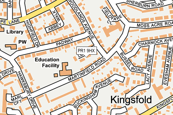PR1 9HX map - OS OpenMap – Local (Ordnance Survey) PR1 9HX map - OS OpenMap – Local (Ordnance Survey)