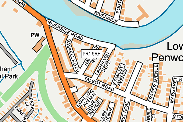 PR1 9RH map - OS OpenMap – Local (Ordnance Survey) PR1 9RH map - OS OpenMap – Local (Ordnance Survey)