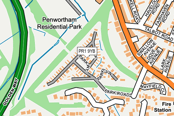 PR1 9YB map - OS OpenMap – Local (Ordnance Survey) PR1 9YB map - OS OpenMap – Local (Ordnance Survey)