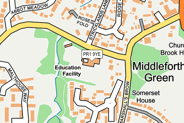 PR1 9YE map - OS OpenMap – Local (Ordnance Survey) PR1 9YE map - OS OpenMap – Local (Ordnance Survey)