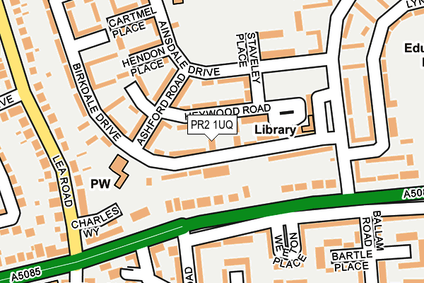 PR2 1UQ map - OS OpenMap – Local (Ordnance Survey) PR2 1UQ map - OS OpenMap – Local (Ordnance Survey)