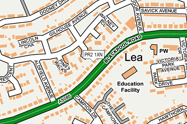 PR2 1XN map - OS OpenMap – Local (Ordnance Survey) PR2 1XN map - OS OpenMap – Local (Ordnance Survey)