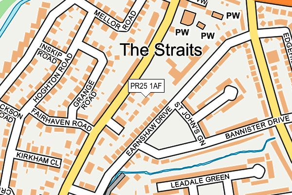 PR25 1AF map - OS OpenMap – Local (Ordnance Survey) PR25 1AF map - OS OpenMap – Local (Ordnance Survey)