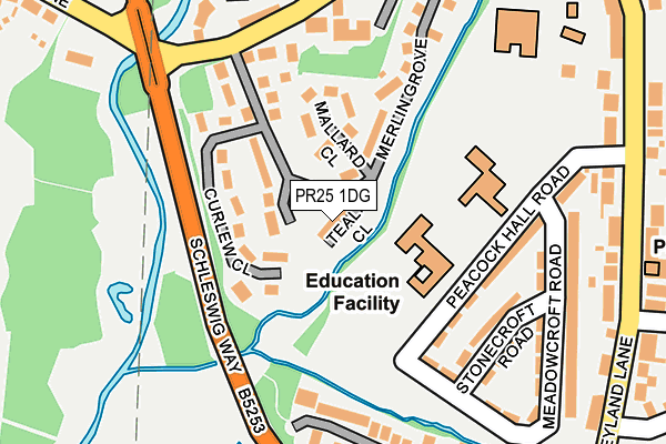 PR25 1DG map - OS OpenMap – Local (Ordnance Survey) PR25 1DG map - OS OpenMap – Local (Ordnance Survey)
