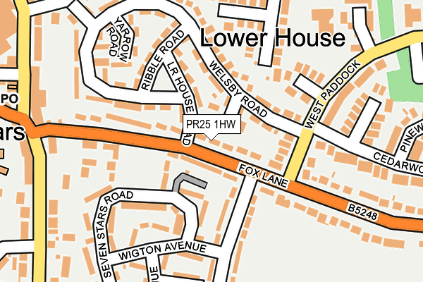 PR25 1HW map - OS OpenMap – Local (Ordnance Survey) PR25 1HW map - OS OpenMap – Local (Ordnance Survey)