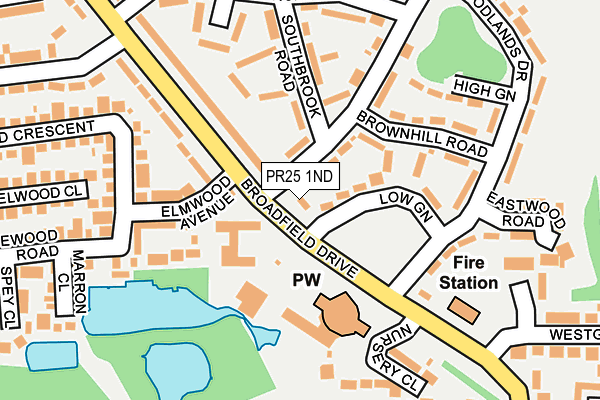 PR25 1ND map - OS OpenMap – Local (Ordnance Survey) PR25 1ND map - OS OpenMap – Local (Ordnance Survey)