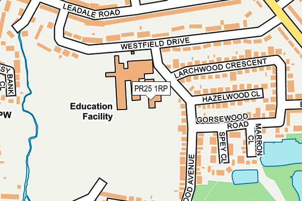 PR25 1RP map - OS OpenMap – Local (Ordnance Survey) PR25 1RP map - OS OpenMap – Local (Ordnance Survey)