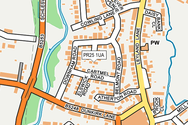 PR25 1UA map - OS OpenMap – Local (Ordnance Survey) PR25 1UA map - OS OpenMap – Local (Ordnance Survey)