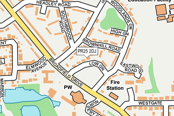 PR25 2DJ map - OS OpenMap – Local (Ordnance Survey) PR25 2DJ map - OS OpenMap – Local (Ordnance Survey)