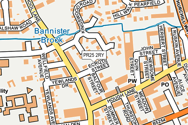 PR25 2RY map - OS OpenMap – Local (Ordnance Survey)