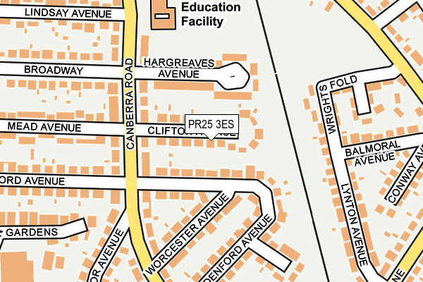 PR25 3ES map - OS OpenMap – Local (Ordnance Survey) PR25 3ES map - OS OpenMap – Local (Ordnance Survey)