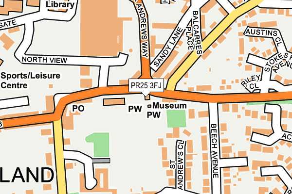 PR25 3FJ map - OS OpenMap – Local (Ordnance Survey) PR25 3FJ map - OS OpenMap – Local (Ordnance Survey)