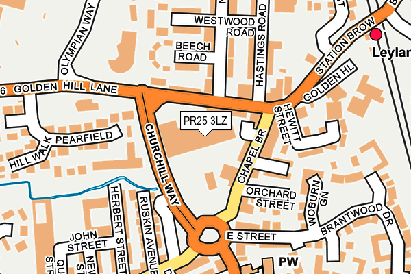 PR25 3LZ map - OS OpenMap – Local (Ordnance Survey) PR25 3LZ map - OS OpenMap – Local (Ordnance Survey)
