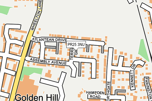 PR25 3NU map - OS OpenMap – Local (Ordnance Survey) PR25 3NU map - OS OpenMap – Local (Ordnance Survey)