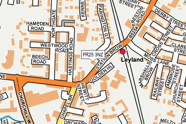 PR25 3NZ map - OS OpenMap – Local (Ordnance Survey) PR25 3NZ map - OS OpenMap – Local (Ordnance Survey)