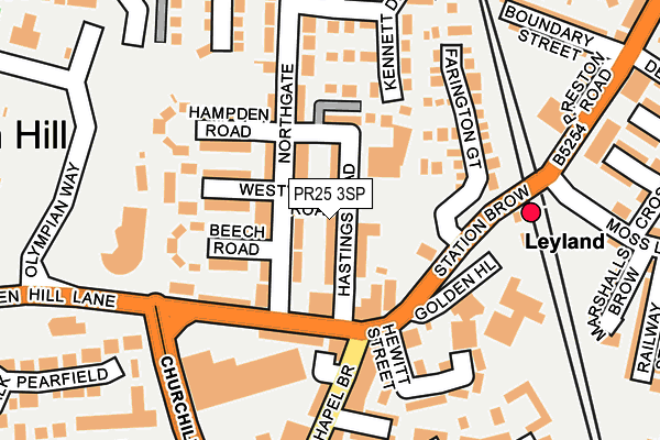 PR25 3SP map - OS OpenMap – Local (Ordnance Survey) PR25 3SP map - OS OpenMap – Local (Ordnance Survey)