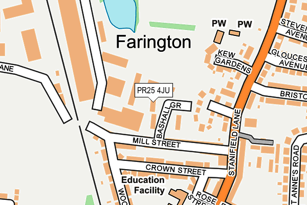 PR25 4JU map - OS OpenMap – Local (Ordnance Survey) PR25 4JU map - OS OpenMap – Local (Ordnance Survey)