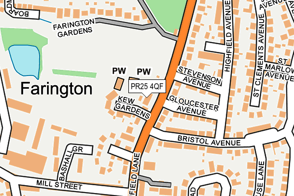 PR25 4QF map - OS OpenMap – Local (Ordnance Survey) PR25 4QF map - OS OpenMap – Local (Ordnance Survey)