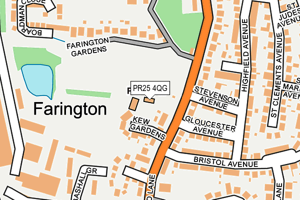 PR25 4QG map - OS OpenMap – Local (Ordnance Survey) PR25 4QG map - OS OpenMap – Local (Ordnance Survey)