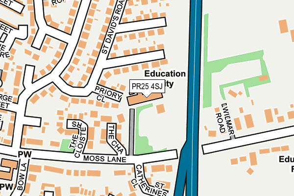 PR25 4SJ map - OS OpenMap – Local (Ordnance Survey) PR25 4SJ map - OS OpenMap – Local (Ordnance Survey)