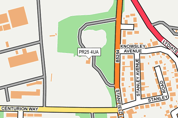 PR25 4UA map - OS OpenMap – Local (Ordnance Survey) PR25 4UA map - OS OpenMap – Local (Ordnance Survey)