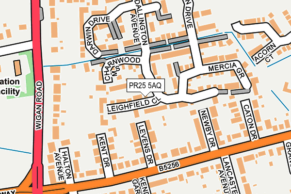 PR25 5AQ map - OS OpenMap – Local (Ordnance Survey) PR25 5AQ map - OS OpenMap – Local (Ordnance Survey)