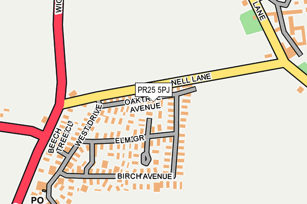 PR25 5PJ map - OS OpenMap – Local (Ordnance Survey) PR25 5PJ map - OS OpenMap – Local (Ordnance Survey)