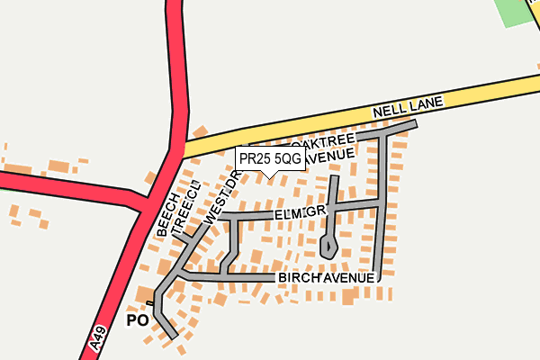 PR25 5QG map - OS OpenMap – Local (Ordnance Survey) PR25 5QG map - OS OpenMap – Local (Ordnance Survey)