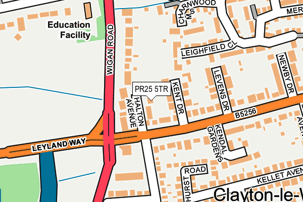 PR25 5TR map - OS OpenMap – Local (Ordnance Survey) PR25 5TR map - OS OpenMap – Local (Ordnance Survey)