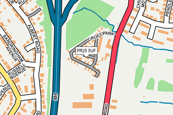 PR25 5UF map - OS OpenMap – Local (Ordnance Survey) PR25 5UF map - OS OpenMap – Local (Ordnance Survey)